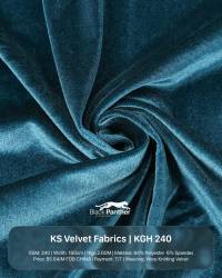 Imported KS Velvet Fabric KGH 240 | 240 GSM | 160 cm Width | Stretch Velvet for Fashion & Upholstery  in Surat
